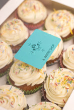 Load image into Gallery viewer, 12 Birthday cupcakes: Vanilla with Raspberry Jam (Vegan)