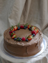 Load image into Gallery viewer, 8'' Fully Iced Chocolate Cake with Dark Chocolate Ganache(Vegan)