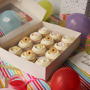 12 Birthday cupcakes: Vanilla with Raspberry Jam
